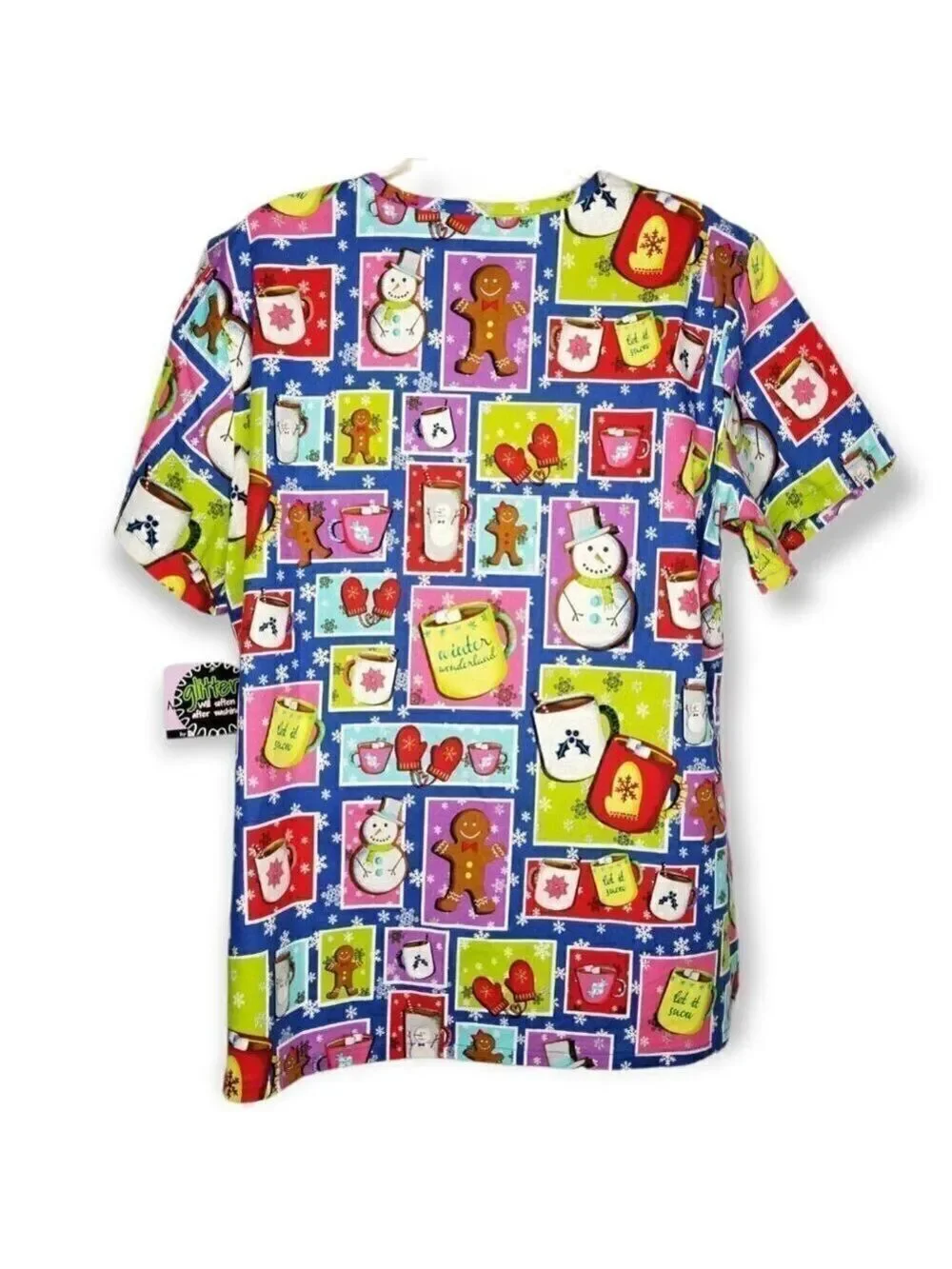 Snowman Gingerbread Scrub Top - Picture 5 of 13